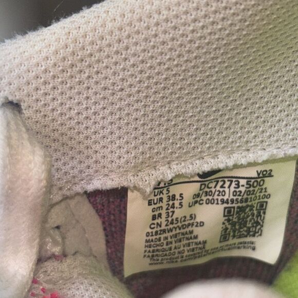 Nike Air Force 1 Crater Flyknit Sneakers Fuchsia Glow Pink - Picture 8 of 9